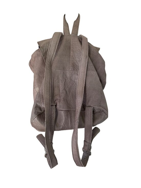 Day & Mood Leather Backpack Braided Flap Snap Drawstring Pockets Gray Bohemian main image 12
